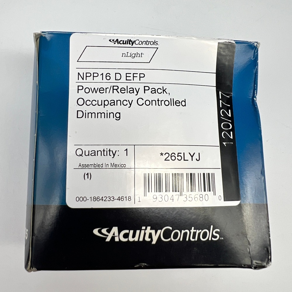 Acuity Controls nLight NPP16 D EFP Power Relay Pack Dimming 120/277V White